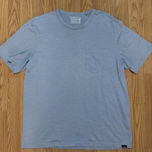 Faherty Sunwashed Pocket T-Shirt Men LARGE Blue Green Organic Cotton